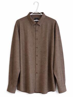 Lois Jeans Brown Geometric Jersey Cotton Button-Up – Size XXL EUC